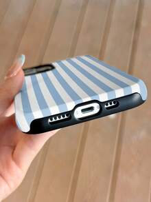 Una elegante funda para teléfono que no incluye cordón ni soporte. Funda de teléfono de moda con patrón de rayas verticales azules y blancas, 1 pieza. Diseño artístico con patrón de rayas coloridas, brillante, carcasa 2 en 1, funda rígida de cobertura total compatible con/11/12/13/14/15/16/17 Pro. Regalo de primavera. - Multicolor 8 - Ver 9
