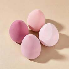 4 Pcs Dry And Wet Use Makeup Sponge Set Blender Beauty Foundation Blending Sponge For Liquid Cream In Pink And White - Pink *4 - View 2