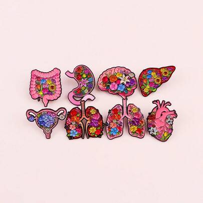 Set de 8 piezas de lindos pines de esmalte, insignias para solapa, broches para mochila, joyería y accesorios de moda de aleación de zinc para mujer