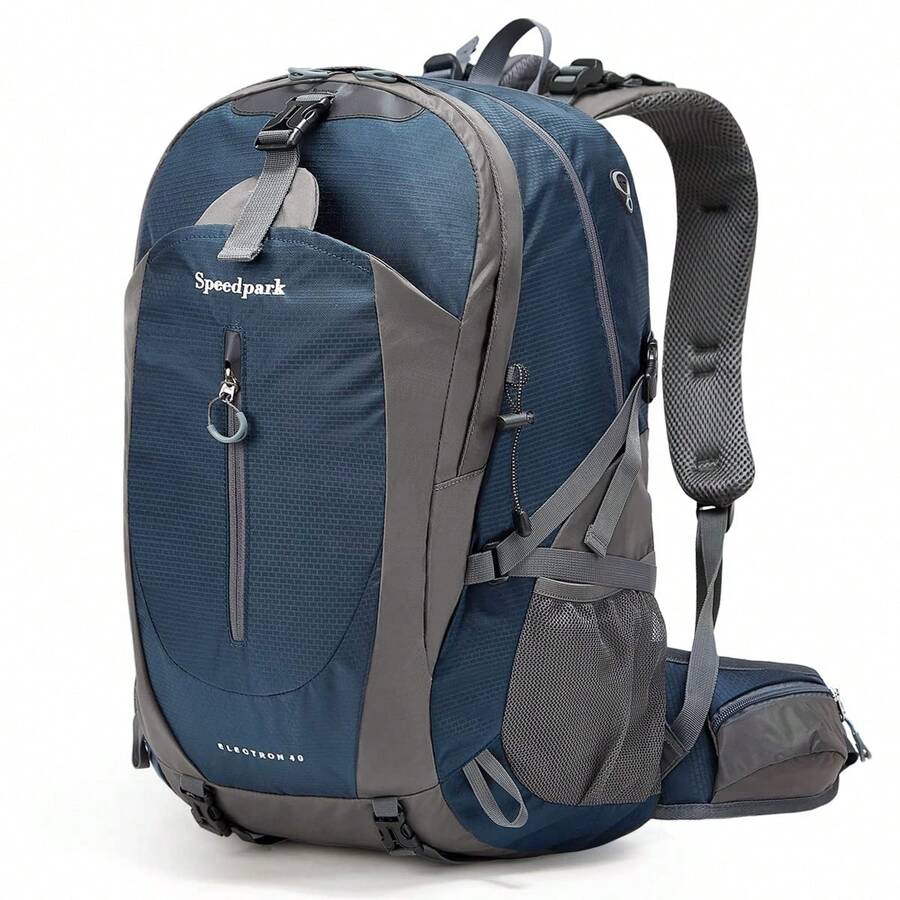 Hiking Backpack,Camping Backpack,40L Waterproof Hiking Daypack With Rain Cover, Lightweight Men's Women's Travel Backpack Rucksack For Working Commuting,Hunting,Outdoor Beginners,Mountaineering,Traveling, No Internal Frame - Xanh đậm - Xem 1