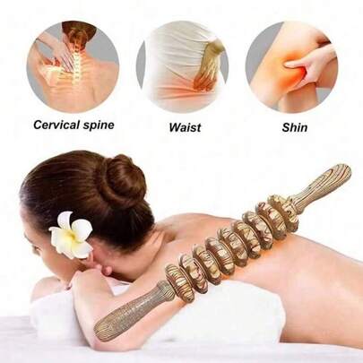 This Wooden Massage Roller Tool Is A Handheld Fascia Massager That Can Be Used On The Legs, Waist, Buttocks, Abdomen And Neck. It Can Be Used For Muscle Relaxation, Lymphatic Drainage And Body Shaping. Suitable For Both Men And Women, It Also Has Anti-Cellulite Effects, Making It Very Suitable For Use In Schools, Travel, Home, And Spas. This Is A Practical Massage Tool.