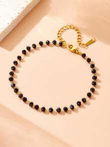 2pcs Luxury Handmade Beaded Jewelry Set - Black - View 6