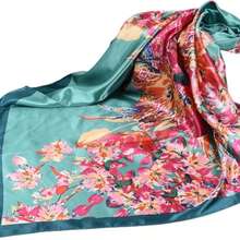 1pc Minimalist Printed Satin Square Scarf, New Spring Fashion Headscarf For Women, Can Be Used As Waistband, Bag Decoration, Ribbon, Headband Or Scarf, Ideal Choice To Enhance Your Overall Look - 綠湖 - 查看 5