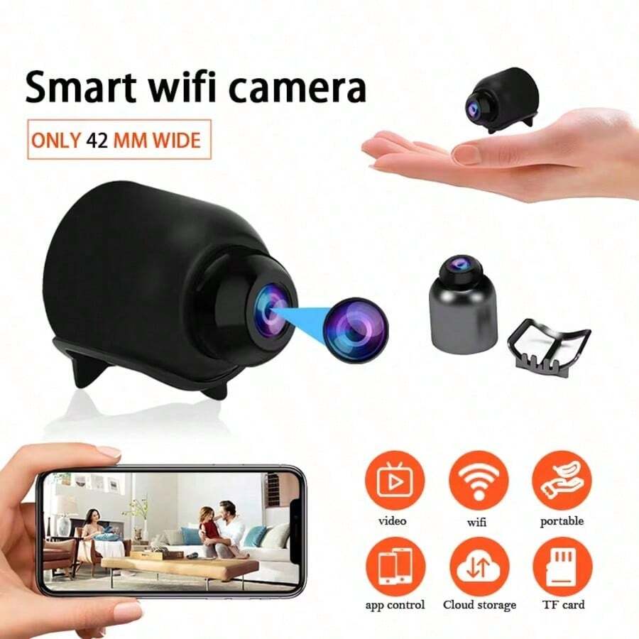 1/2/3 piezas Cámara de mini con detección de movimiento, ángulo de visión amplio de 180° 1080P Cámara para mascotas con aplicación móvil, adecuada para el hogar, habitación, oficina, exterior - Multicolor - Ver 1