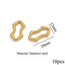 10件套不锈钢时尚扭纹椭圆形吊坠项链耳环手链连接件，DIY珠宝制作，适合日常佩戴 - 邊框吊墜 - 查看 16