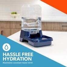 Automatic Pet Water Dispenser For Small Dogs And Cats, 0.4 Gallon  Gravity-Fed Waterer Bowl, Navy Blue - 1 - 查看 4