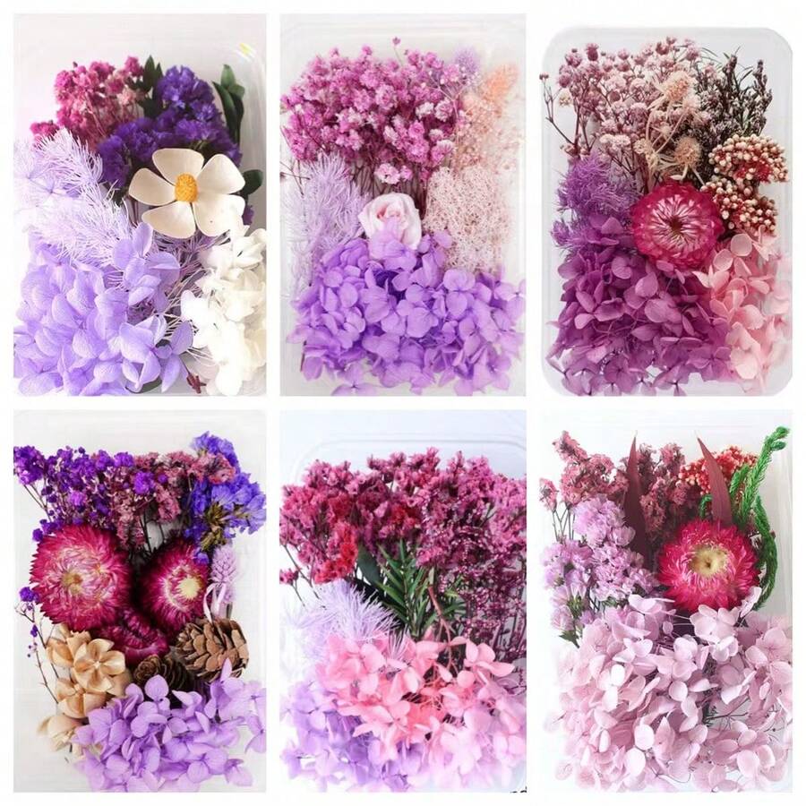 1盒随机干花及永生花DIY材料包，含香皂及香料，亲子DIY活动套装，随机DIY干花永生花相框、信封、书签、花环及其他材料 - 隨機款式 - 查看 1