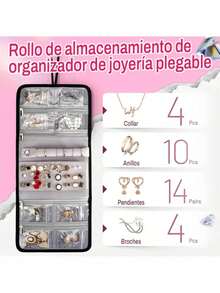 Organizador de esmalte de uñas de gran capacidad,Estuche Profesional Organizador Esmaltes Maletines Maquilla con 5 bolsas independientes extraíbles. Adecuado para uso diario de viaje de niñas y mujeres con herramientas de manicura, aceites esenciales y juegos de cosméticos. Bolsa de maquillaje, organizador de maquillaje, estuche de maquillaje, organizador de viaje de tocador, regalos esenciales, accesorios con cremallera - Rosa - Ver 6