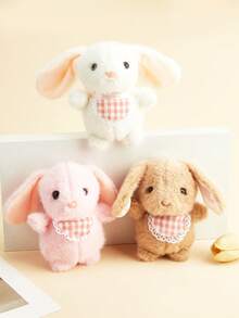1pc Cute Rabbit Plush Keychain, Cartoon Animal Keyring, Soft Fluffy Pink Rabbit Pendant Keychain, Girlfriend/Women Birthday Gift, Party Favor, Friend Gift Gifts For Mother, Father, Graduation, And Teacher - Multicolor - View 4