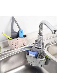 1 Buah Rak Pengering Gantung Wastafel Minimalis Praktis yang Dapat Diatur, Kotak Penyimpanan Silikon + Tempat Spons Cepat Kering, Keranjang Gantung Keran dengan Tali Bahu Fleksibel yang Dapat Diatur, Cocok untuk Sebagian Besar Keran, Anti Selip, Tahan Air, Tahan Jamur, Ringkas, Hemat Ruang - Satu ukuran - View 7