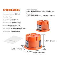 Trailer Jack Block, 2000 Lbs Capacity Per RV Leveling Block, High-Quality Polypropylene RV Camper Stabilizer Blocks, RV Travel Accessories Use For Any Tongue Jack, Post, Foot, 5th Wheels, 2-Pack - Orange - View 7