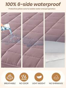 1 tấm bảo vệ nệm chống thấm nước 6 mặt có khóa kéo, ga trải giường chần bông thoải mái, phù hợp với nệm dày 12 inch, thích hợp cho nệm cỡ Twin/Full/Queen/King, thoáng khí, không gây tiếng ồn, chống bụi, màu hồng, thân thiện với da, có thể giặt, tấm phủ nệm cao cấp có khóa kéo, trang trí nhà cửa lý tưởng, quà tặng ngày lễ hoàn hảo - Màu nhân đậu đỏ (cao mũ 30cm) - Xem 6
