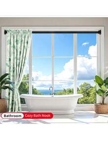 1pc Super Long Stainless Steel Telescopic Rod, Curtain Rod, Wardrobe Rod, Shower Curtain Rod, Tension Rod, Drying Rack, Curtain Pole, Closet Hanging Rod, Extendable Rod, Laundry Drying Rod, Rod Bracket, Kitchen Organizer Rod, Room Divider, Spring Curtain Rod, Spring Shower Curtain Rod, No Drilling Required, Adjustable Bathroom Divider Spring Rod, Adjustable Black Shower Curtain Rod, No Drilling Needed - Multicolor - View 8