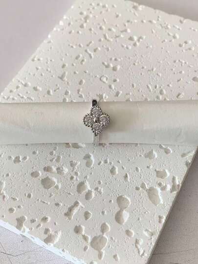 1 pièce Bague fleur délicate de style coréen de haute qualité en acier inoxydable, convient pour un port quotidien