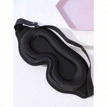 1PC Solid Color Eye Mask, Simple Black Sleep Mask, Suitable For Family, Travel, Bedroom, Travel, Office, School, And Back To School Supplies - Đen - Xem 2
