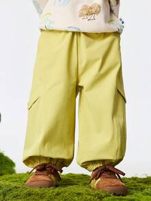 mini bala Kids Straight-Leg Pants, Structured Fit, Water-Resistant, Non-Binding Waist, Comfortable Spring Pants 2026 - Yellow Green - View 1