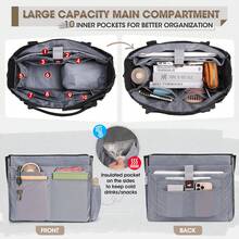 NEWHEY Tote Bag, Teacher's Handbag, With Insulated Lunch Compartment, 15.6-Inch Laptop Bag, Unisex Lightweight Work Bag, Nurse Bag, Office, College, And Nursing Laptop Tote, Black - Multicolor - View 4