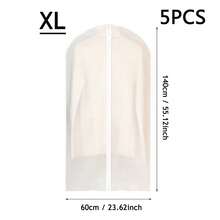 5pcs/Set Extra Large 60*140cm Travel Home Garment Storage Bags, 5 Pcs Extra Long Coat/Suit Dust Covers Foldable Semi-Transparent Clothing Organization Storage Bags, Suitable For Autumn/Winter Wardrobe - Clear - View 23