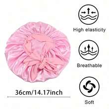 Silky Satin Sleep Bonnet For Women With Adjustable Bow Ties - Luxurious Hair Protection Cap For Curly/Natural Hair, Multi-Color Options, Soft Nighttime Hair Care Essential,Bonnet,Shower Cap,Hair Products And Accessories For Barber Salon Beauty Travel Essentials,Back To School,Travel Holiday Essentials,Hair Accessories For Women - 基本型 - 查看 2