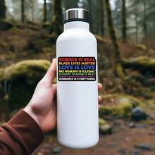 1张“科学是真的”贴纸，可爱彩虹笔记本电脑贴纸，积极语录乙烯基贴纸，友善礼物，防水可撕贴水瓶贴纸 - S1932 - 查看 3