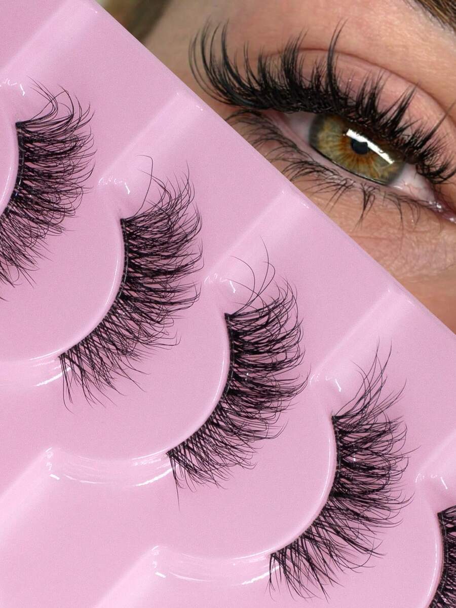 10 Pairs Cat Eye, Fox Eye, Upturned Winged False Eyelashes, Thin Cat Eye, Fluffy & Thick Eyelashes, Create Charming Eye Makeup For Party, Holiday, Ball, Daily Commute, Suitable For Beginners And Various Occasions - Multicolor - View 1