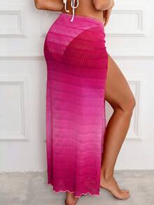 1 chiếc áo khoác dệt kim cơ bản kiểu Bohemian ombre trơn màu, thích hợp mặc đi biển, mùa hè, họa tiết sao biển, chuyển màu từ hồng cánh sen sang vàng, kiểu dáng khoét rỗng gợi cảm. - Nhiều màu - Xem 3