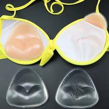 2片装硅胶胸垫，隐形可重复使用加厚胸垫，适用于比基尼、吊带衫等无痕内衣，提升胸型，柔软舒适，是女士内衣的理想配饰，也适合搭配婚纱、半身裙、比基尼、婚礼、海滩装扮。 - 可愛 - 查看 4