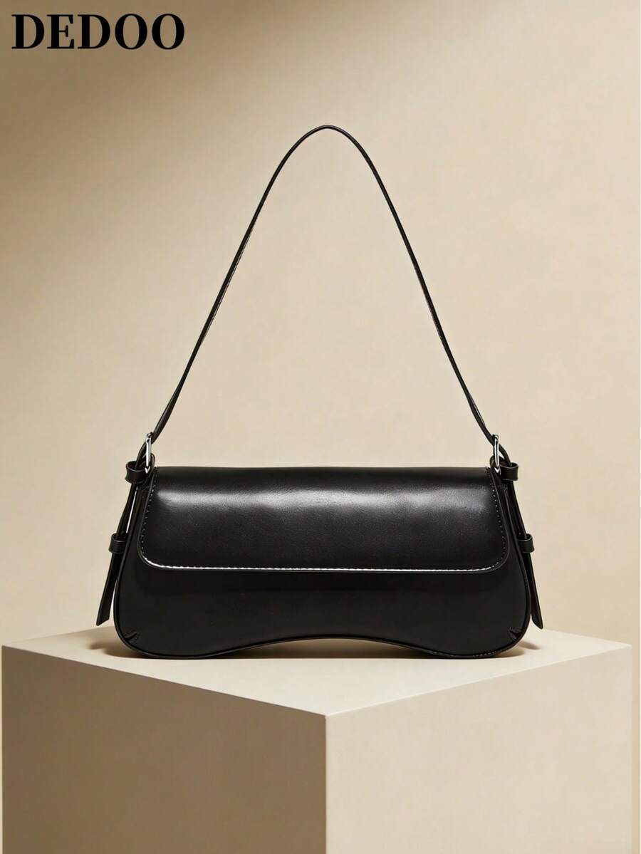 2025新款纯色PU材质奢华手拿包，一款纯色亮丽的晚宴手拿包，时尚独特的短弧形设计，配有后扣，适合女士肩背或斜挎，2024韩版时尚，送给她的最佳情人节礼物，也适合旅行、购物和其他场合。