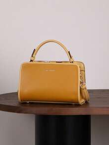 2026新款高端女士时尚手提包，结构化夹扣设计，简约奢华晚礼服手拿包，手工镶钻OL通勤托特包/单肩包，金色优雅晚宴包，大容量通勤斜挎包 - 彩色 - 查看 7