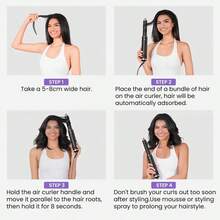 ATOPSKINS 2026升级版五合一热风吹风机及专业沙龙级造型工具 | 5个可拆卸替换刀头 + 3档精准温度设置 | 自动卷发及多种造型（卷发/波浪/直发/柔顺/蓬松/内卷/外卷） | 防毛躁、防静电、持久定型，打造轻盈层次感/刘海造型 - 黑色 - 查看 9