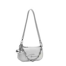 Exquisite Chain Decoration Slanted Shoulder Bag, Cross Small Bag, High Aesthetic Commuting Shoulder Strap, Three-Dimensional Handheld - 白色 - 查看 13