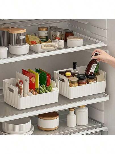 1 Adet Ayarlanabilir Bölmeli Şeffaf Plastik Saklama Kutusu - Baharatlar, Atıştırmalıklar, Buzdolabı, Dolap, Açık Hava Kampı İçin Çok Amaçlı