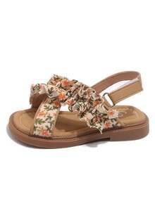 1 Pair Girls Hollow Breathable Princess Flat Sandals, Children Soft Bottom Non-Slip Student Campus Shoes, Infant Toddler Walking Shoes, Versatile Fashion Casual British Style Roman Sandals, Suitable For Summer Wear - Yellow - View 10