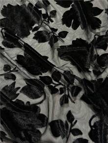 1pc Black Elegant Velvet Fashion Versatile Unique Charming Long Tassel Shawl Scarf, Suitable For Evening Party - Black - View 8