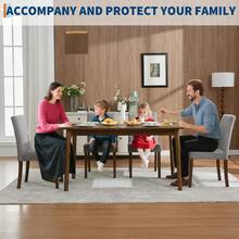 Juego de 2 sillas de comedor Parsons con botones capitoné - Sillas de cocina tapizadas de tela con patas de madera y asientos acolchados - Muebles de cocina para sala de estar (rayas verticales grises) - Gris - Ver 7