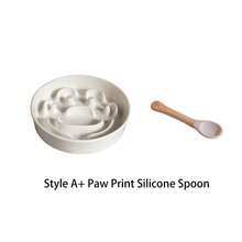 shuo ni mao yi Tazón de cerámica para alimentación lenta con arco de protección del cuello, tazón de comida antideslizante para perros/gatos pequeños, anti-atragantamiento - Multicolor - Ver 30