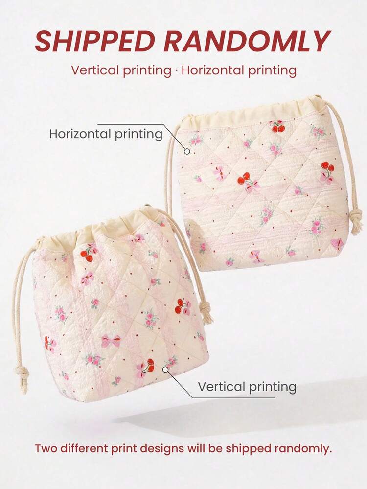 1個 キルト フローラル 巾着式 収納ポーチ、ソフトパッド入りカメラ保護バッグ、巾着式キャンバスバケツバッグ、かわいいフローラル巾着式コスメバッグ、大容量コスメ収納バッグ、トラベル 円筒型コスメバッグ、トイレタリーバッグ、レディースキャンバス ラウンドハンドバッグ オーガナイザーバッグ、トラベルハンドバッグ財布オーガナイザーバッグ、ラウンドコスメポーチ、バケツ型コスメバッグ - マルチカラー - 見る 13