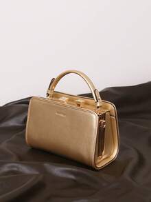 2026新款高端女士时尚手提包，结构化夹扣设计，简约奢华晚礼服手拿包，手工镶钻OL通勤托特包/单肩包，金色优雅晚宴包，大容量通勤斜挎包 - 彩色 - 查看 8