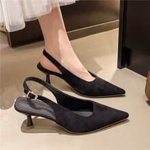 Sandalias para Vestidos Estilo de Hada Versión Coreana Zapatos para Mujeres Verano Nueva Moda Versátiles Tacones Altos para Chicas - Negro - Ver 6