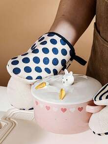 1只加厚微波炉手套，亚麻耐热手套，适用于厨房烘焙、烤箱和蒸锅。 - 彩色 - 查看 9