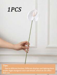 1/3/5/10支装人造白色马蹄莲，火烈鸟花，适用于婚礼、办公室、派对、酒店、家居装饰、室内、桌面、家居、季节性、户外、DIY、房间装饰、婚礼、墙面、厨房、情人节花束 - 純白色 - 查看 13