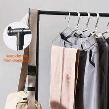 1 Pack Clothing Rack For Hanging Clothes, Rolling Clothes Garmen Rack Coat Rack Portable Wardrobe Rack Metal Closet Rack For Bedroom Laundry Living Room - màu đen - Xem 4