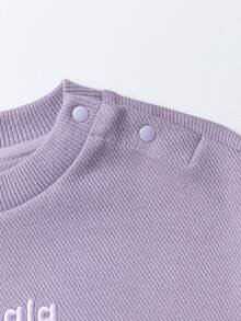 mini bala Baby Young Girl Sweatshirt, Soft Stretch Fabric, Shape-Holding, Comfortable Fit, Minimal Style Spring Casual Top - Pink Purple - View 7