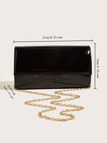 时尚纯色镜面手拿包，优雅女士商务包，适合派对女孩、大学生、新娘，可搭配派对礼服、婚纱、晚礼服、紧身连衣裙，是婚礼、聚会、宴会、派对、舞会的理想之选，也是送给女士的最佳礼物，同样适合新年、情人节等场合。 - 黑色 - 查看 8