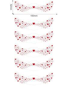 6 Tờ Hình Xăm Tàn Nám Lấp Lánh Mặt Màu Đỏ Hình Xăm Tàn Nám Lấp Lánh Tạm Thời Hình Trái Tim Màu Đỏ Dành Cho Nữ Trang Trí Tiệc Rave Âm Nhạc Lễ Hội Fasching Quà Tặng Phụ Kiện Cosplay Karneval - Đỏ - Xem 4
