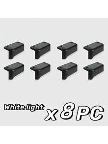 4/8/12/16pcs Outdoor Solar Railing Lights, Waterproof LED Stair Lights, Home Garden Pathway Landscape Decoration Lights - Seven-character Lamp - View 17