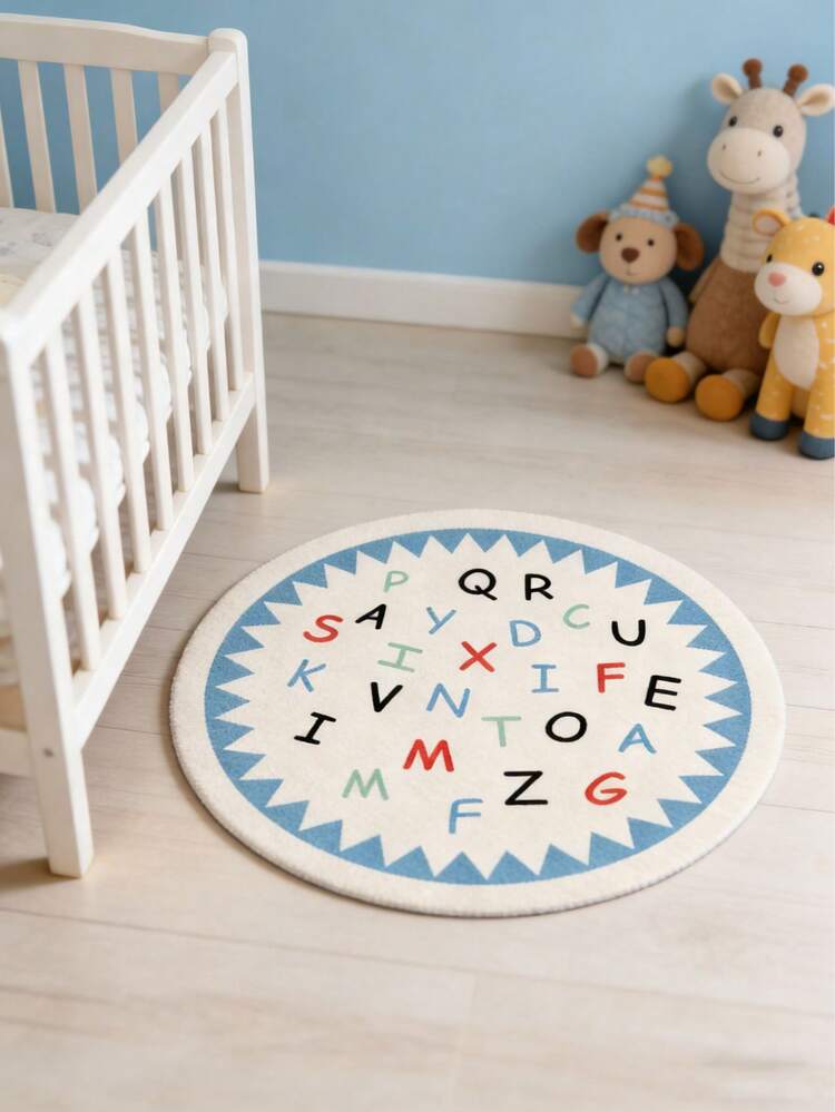 1件柔软舒适的字母游戏屋！柔和的奶油色背景搭配清新的蓝色饰边和锯齿状花卉图案，为房间带来阳光。 - 彩色 - 查看 15