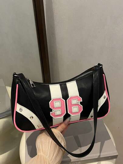 New Fashionable Versatile Textured Chain Shoulder Bag, Underarm Handbag For Women