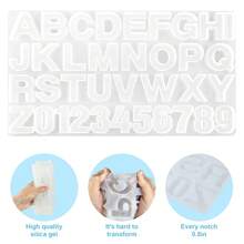 硅胶字母数字模具，适用于树脂浇铸、巧克力制作、DIY工艺品和珠宝制作 - 彩色 - 查看 3