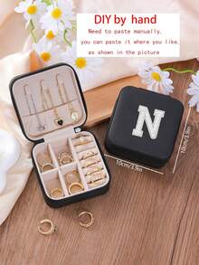 1 pieza Caja de joyería de viaje portátil con perlas, estuche de almacenamiento de joyería de cuero PU pequeño, adecuado para mujeres y niñas, caja de viaje compacta y mini para sostener aretes, anillos, pulseras, ideal para vacaciones, playa, dormitorio, colección de viaje, regalo para dama de honor, regalo para recién casados, regalo para el Día de la Madre, regalo para la novia, regalo para mujeres, regalo de graduación, regalo especial de aniversario, decoración de sala de maquillaje, decoración de habitación - Multicolor - Ver 13